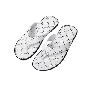 Sandalias Casuales de Verano con Diseño Geométrico Blanco, Punta Abierta, Deslizables, Suela de EVA Antideslizante, Parte Superior de PU - Product Image 1