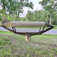 Hamac de camping automatique avec moustiquaire pour deux personnes, idéal pour les voyages en plein air et tente-hamac portable en nylon parachute