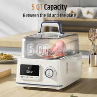 Cuiseur vapeur électrique blanc 10QT avec fonction maintien au chaud, appareil de cuisine OEM ODM