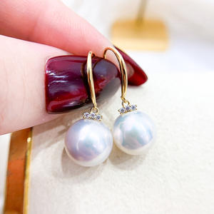 21890 Pendientes de Plata S925 para DIY con Perlas, Gancho de Oreja de Moda con Cuentas Redondas de 8-13mm y Base Vacía para Accesorios de Oreja - Product Image 1