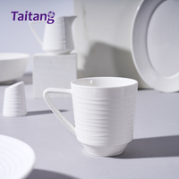 Fabricant de céramique chinois, fournisseur d'ensembles de tasses à café et d'assiettes, vaisselle en porcelaine blanche