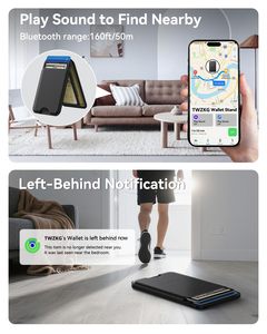 Portefeuille RFID personnalisé pour cartes de visite intelligentes avec fonction de localisation, traceur de puce, portefeuille fin en cuir PU MagSafe pour iPhone - Product Image 5