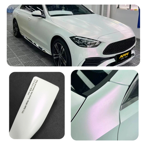 Film de protection de peinture (PPF) en vinyle TPU coulé, effet <span class=keywords><strong>satin</strong></span>é <span class=keywords><strong>blanc</strong></span>-rouge, pour changement de <span class=keywords><strong>couleur</strong></span> de voiture - Product Image 1
