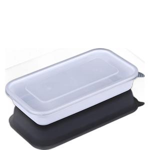 Boîte à lunch rectangulaire jetable de style japonais, 500 ml, en plastique, compatible micro-ondes, boîte bento, récipient pour repas légers - Product Image 1