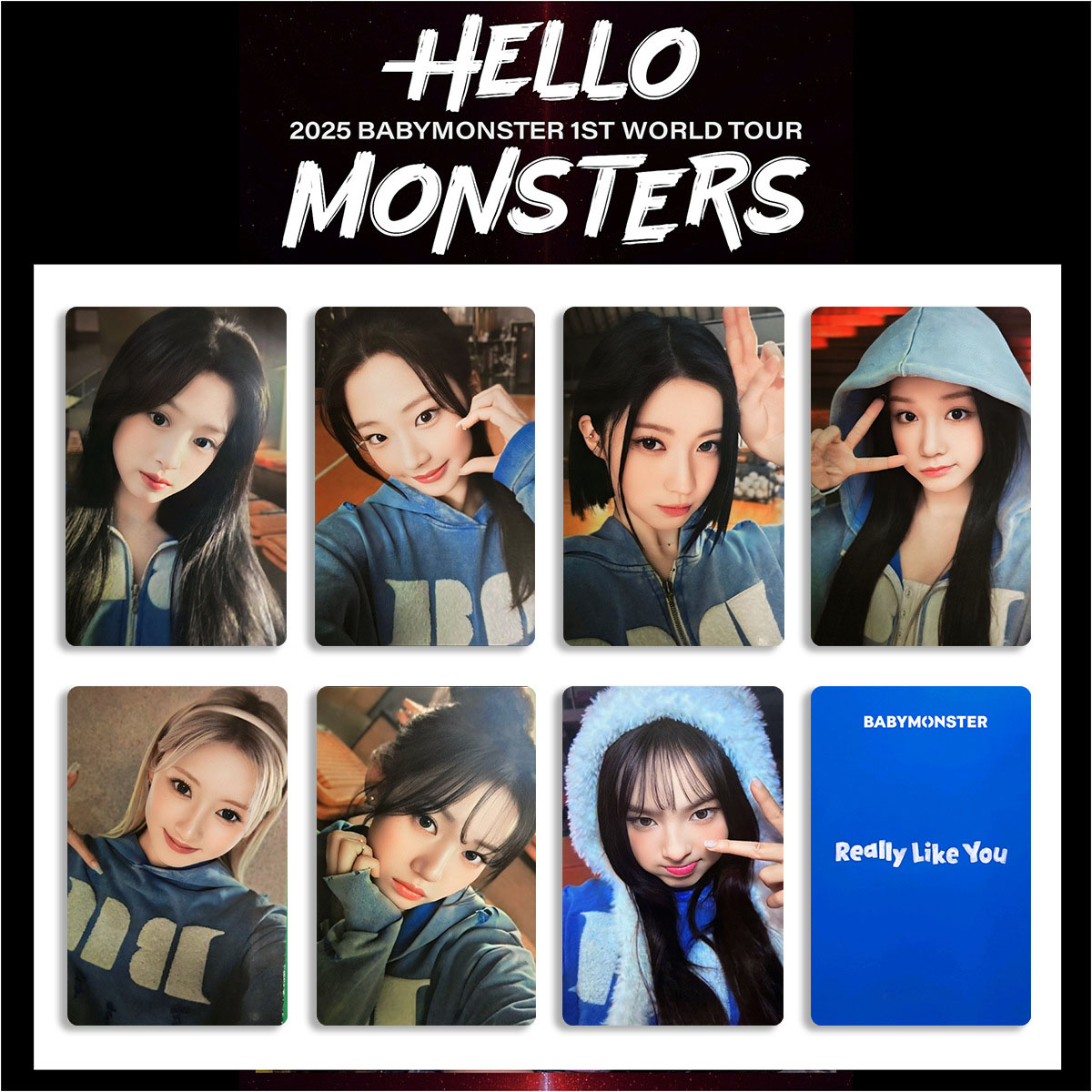 7Pcs/Set KPOP Babymonster HELLO MONSTERS Photocards Ahyeon Asa