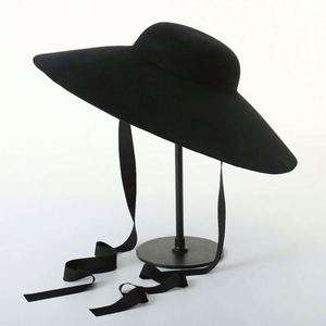 Ladies Wide Brim Wool Fedora Hat - Product Image 1