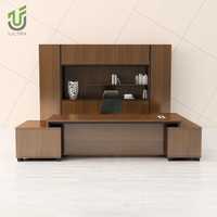 Bureau de direction haut de gamme IULTRA avec armoire de rangement intégrée pour bureau d'entreprise ou de télétravail