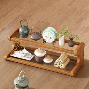 <b>Desktop</b> water cup rack, modern minimalist Chinese style antique display <b>shelf</b>, multi-layer tea set and teapot rack - Product Image 2