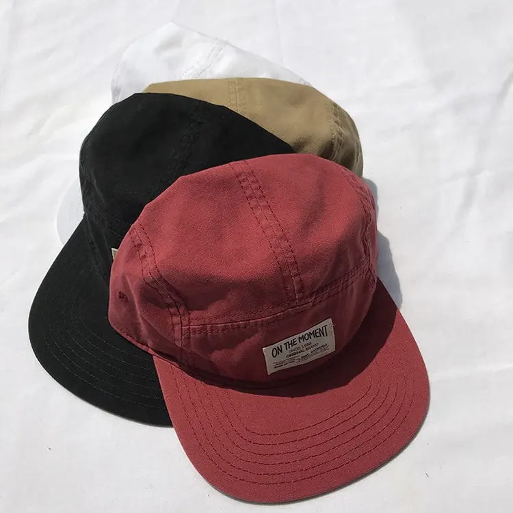 Custom LOGO camp hat cap lightweight dad hats Nylon 5 panel cap unstructured caps