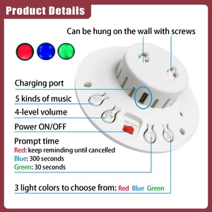 Botón de Llamada de Emergencia Inalámbrico para Personas Mayores, Alarma con Cable para Baño con Luz Estroboscópica, 1 Receptor para Cuidado en el Hogar y 1 Botón de <span class=keywords><strong>Ayuda</strong></span> - Product Image 4