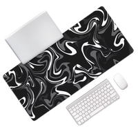 Grand tapis de souris de jeu carré XL, motif fluide marbré, bords soudés, base en caoutchouc antidérapante, imperméable, 3 mm, couleur personnalisée, en stock