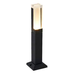 Lampe solaire LED pour pelouse, lampadaire de jardin extérieur, aluminium noir, abat-jour en verre, IP65 résistant à l'eau, lumière du jour 5000K, détection de mouvement 60 - Product Image 1