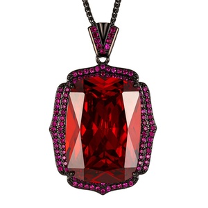 High End Jewelry Eco-friendly Copper Black Gold Plated Large 20*28mm Multicolor Zircon Pendants for <b>Necklace</b> Fashion <b>Statements</b> - Product Image 1