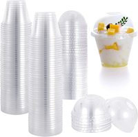 Tasse PET transparente à emporter 9oz 280ml Gobelets en plastique pour dessert crème glacée café avec couvercles dôme avec impression personnalisée