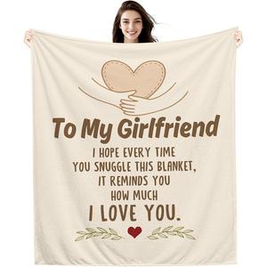 Beige Heart Hands Dad Message Flannel <b>Blanket</b> Throw <b>Blanket</b> Nap <b>Blanket</b> Breathable Skin Friendly for Travel Camping Custom Print - Product Image 6