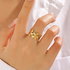 Favorite Cute Flower Connection Stainless Steel Open <strong>Rings</strong> for Teenage Girls - Product Image 4