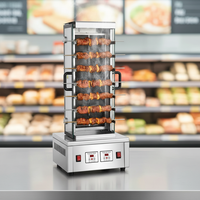 Grill vertical électrique sans fumée en acier inoxydable avec 24 brochettes à rotation automatique pour les stands de kebab commerciaux