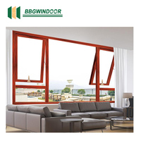 Fenêtre à auvent en aluminium Lukliving avec fermeture douce, fenêtre à auvent personnalisée pour villa
