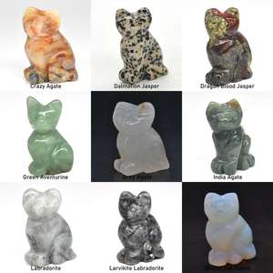 Wholesale Natural Gemstone Carving <strong>Cat</strong> Statue Reiki Animals <strong>Figurines</strong> for Healing Crystal Stones Beads Decoration - Product Image 4