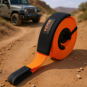 Sangle de remorquage Vevor 3 x 30 pieds en polyester avec crochet en J pour le remorquage et le sauvetage des véhicules tout-terrain - Product Image 2