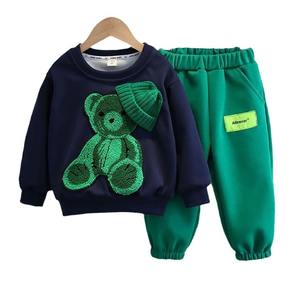 Conjunto de Pantalones y Suéter de Algodón de Manga Larga para Niños y Niñas, Estilo Occidental Coreano, con Estampado de Dibujos Animados/Avatares, para Primavera y Otoño - Product Image 5