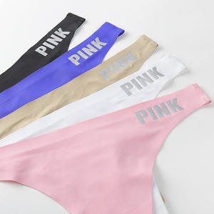 Tangas sans trace en soie glacée, Logo personnalisé, étiquette privée, string personnalisé, sous-vêtements pour femmes, culotte sans couture - Product Image 1