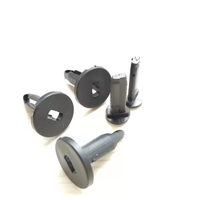 Clips de fixation auto en plastique noir, rivets d'expansion à poussoir avec trou carré et tête ronde, multi-tailles pour pare-chocs et garnitures de voiture