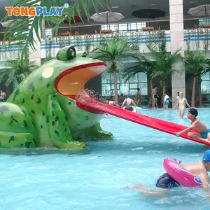 Water Splash Park Design Personalizado Fibra De Vidro Sapo Forma Slides Spray Brinquedos Jogos Splash Equipment