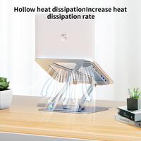 360 °   Support d'ordinateur portable rotatif et réglable avec hub USB, pliable, en aluminium, portable, pour ordinateur portable et tablette de 14 à 17,3 pouces