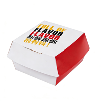 Boîte à hamburger en papier kraft écologique et recyclable, personnalisée, à ouverture automatique, pour la restauration rapide
