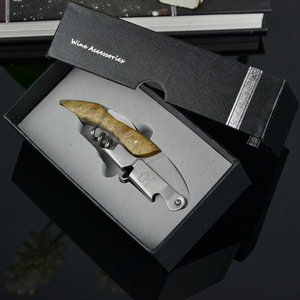 Solid Wood Handle Wine Opener Bottle Opener Tool Multifunctional Portable Flat Simple Style BY633 0009 - Product Image 3