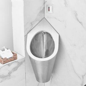 <span class=keywords><strong>Urinoir</strong></span> mural d'angle en acier inoxydable 304, design moderne, gain de place, pour petite salle de bain ou toilettes commerciales, finition satinée brossée - Product Image 2