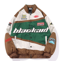 Veste de course de moto en cuir PU de haute qualité conçue sur mesure col montant broderie Patch vente en gros veste à motif de lettres