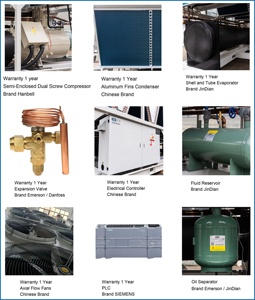 Enfriador Industrial ZHONGYOU de 100 Toneladas, Enfriador de Agua por Aire, Compresor de Tornillo Semi-Hermético Automático de Alta Eficiencia - Product Image 1