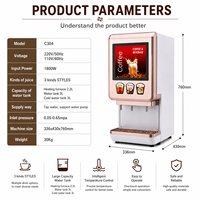 Distributeur de café instantané commercial 3 saveurs, machine à boissons automatique de table pour chocolat et poudre de céréales, vente en gros usine
