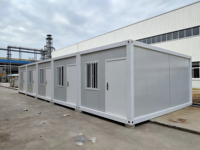 Kits de maisons conteneurs d'apparence bois avec porte vitrée, fabriqués en acier et panneaux sandwich pour hall d'exposition