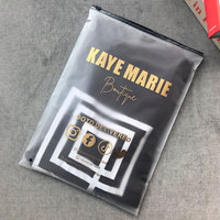 Sac d'emballage en plastique transparent personnalisé de haute qualité pour vêtements, sac à fermeture éclair givré avec logo, sac à fermeture éclair