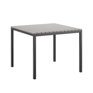 <span class=keywords><strong>Table</strong></span> <span class=keywords><strong>de</strong></span> salle à manger carrée noire moderne <span class=keywords><strong>de</strong></span> qualité commerciale pour l'intérieur et l'extérieur, pour <span class=keywords><strong>4</strong></span> <span class=keywords><strong>personnes</strong></span>, avec plateau en résine polyvalente à lattes, pour usage scolaire - Product Image 1