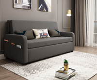 Canapé-lit OEM moderne en tissu pour chambre d'hôtes, sur mesure, pliable, avec rangement et poche latérale, idéal pour les designers d'intérieur
