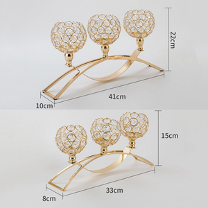 Chandelier Bougeoir Fancy Holder a <strong>Metal</strong> Candlestick Crystal Candle Holders <strong>Lanterns</strong> and Candle Jars for Table Centerpiece - Product Image 5