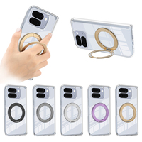 Coque de téléphone transparente transparente pour Google Pixel 10Pro coque de téléphone magnétique pliable avec béquille à anneau rotatif