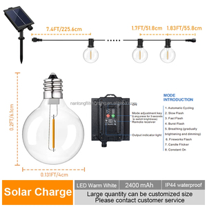 <span class=keywords><strong>Guirnalda</strong></span> de Luces Solares G40 E12 para Exteriores, Impermeables, Bombillas Resistentes a los Golpes, Luces LED para Jardín, 25 pies 25 bombillas, 50 pies 50 bombillas, CE Rohs - Product Image 3