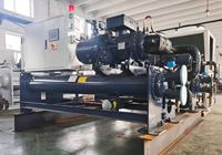 Refroidisseur à vis industriel refroidi par eau, commande PLC, moteur de pompe, système de refroidissement haute efficacité pour usage en processus et en usine