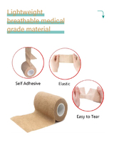 Bande de sport athlétique auto-adhésive beige bande élastique imperméable respirante pour les consommables médicaux de cheville de poignet