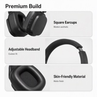 Headphone Nirkabel Chipset JL untuk Perjalanan, Kantor, Olahraga - Dapat Dilipat, Headband yang Dapat Disesuaikan, Penutup Telinga Lembut, Headset Beige dengan Mikrofon