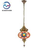 Suspension LED en fer forgé style mosaïque turque, design marocain vintage, faite à la main, en verre teinté, pour plafond