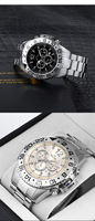 Jam Tangan Stainless Steel 20mm Laris Manis, Tahan Air, Fungsi Kronograf, Gaya Militer, Nama Merek Dapat Disesuaikan