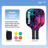 Toptan Ahşap Pickleball Raketi Seti Kavak Ağacı Pickleball Raketi Özel Logo OEM Promosyon Sporları 2 Raketi Seti Toplar ve Çanta ile