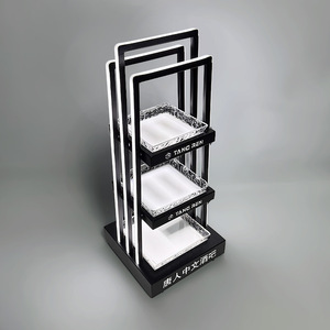 Tang Ren Three Tier <b>Illuminated</b> Fruit Platter Stand For Bars KTV Nightclubs With Saucers - Product Image 2