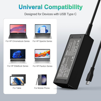 Nouveau chargeur USB C pour ordinateur portable 65W pour HP EliteBook x360 1030 630 745 835 840 845 860 ProBook 440 450 455 Type C 20V 3.25 Adaptateur secteur